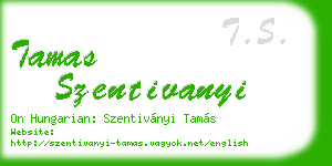 tamas szentivanyi business card
