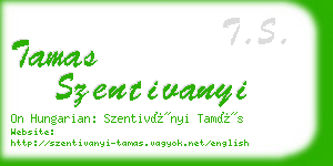 tamas szentivanyi business card